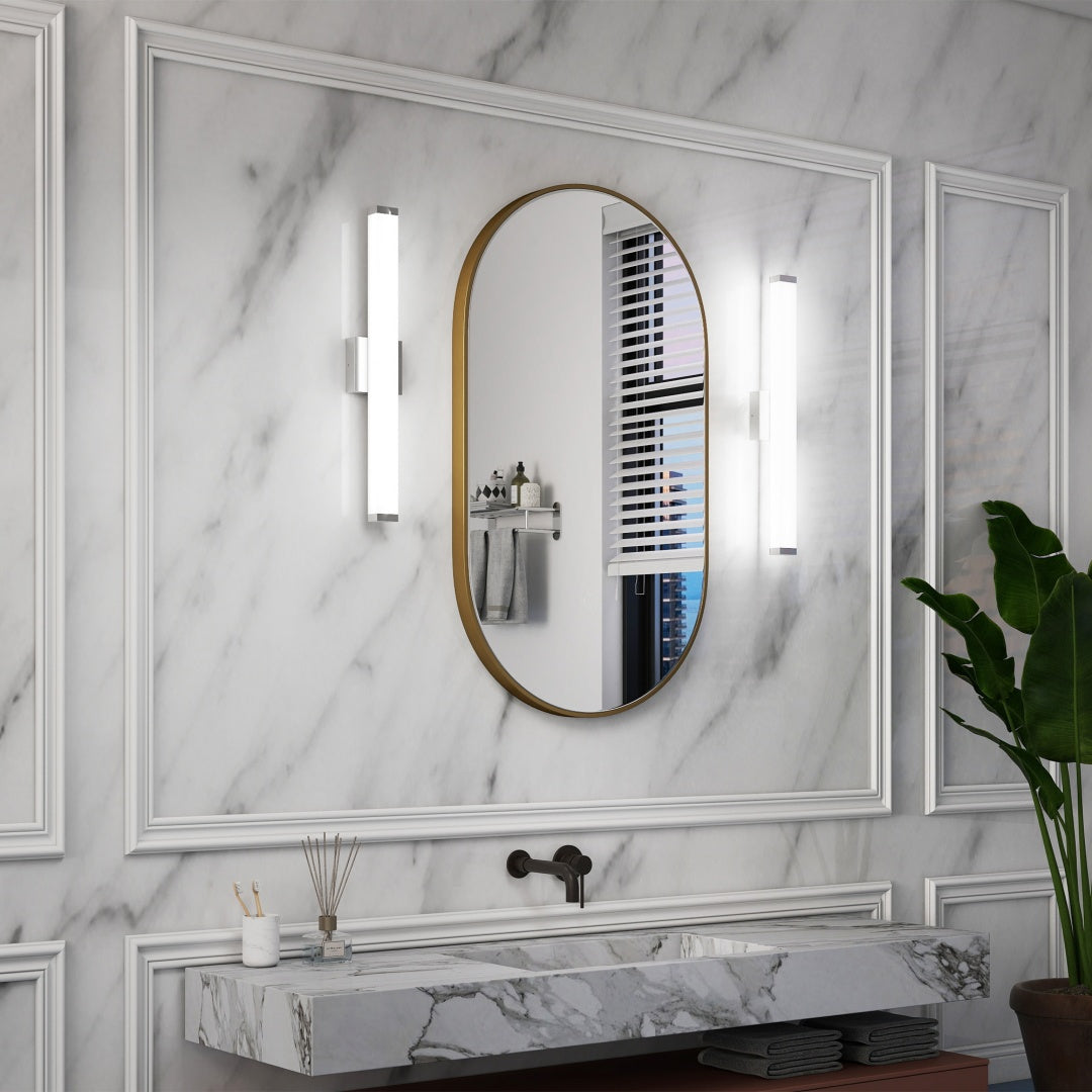 Brushed Nickel LED Vanity Light Bar 25 Inch over Mirror Fixture