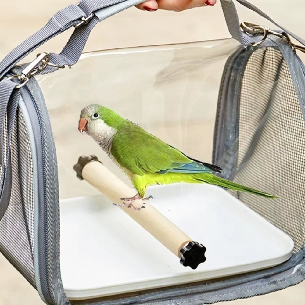 Portable Bird Carrier Bag with Perch Stand, Foldable Travel Cage – image 6