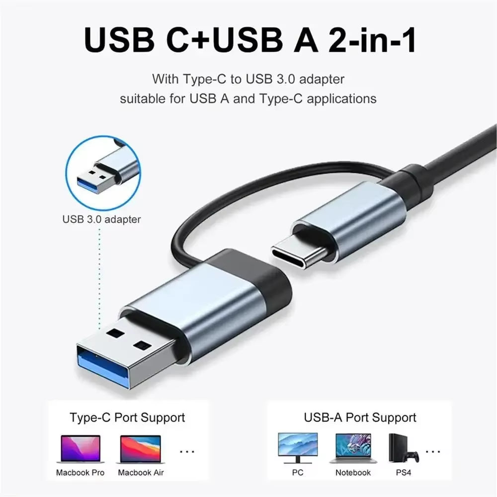 USB C Hub 8-in-2 with SD/TF Card Reader and Audio Jack – image 3