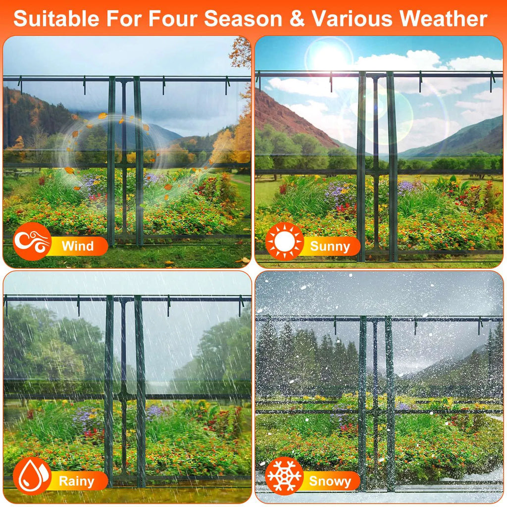Portable Mini Greenhouse with Zipper Doors, 70.9 x 33.5 x 37.4 in – image 5