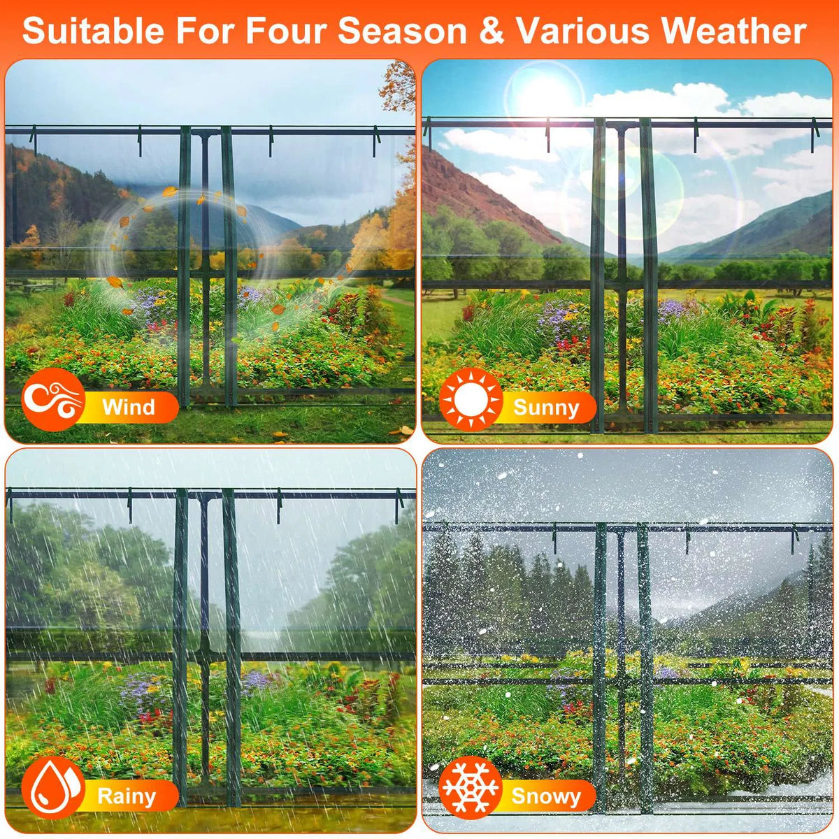 Portable Mini Greenhouse with Zipper Doors, 70.9 x 33.5 x 37.4 in – image 5