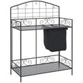 Folding Metal Potting Table with Soil Bag, Tool Hooks and Shelf – image 1