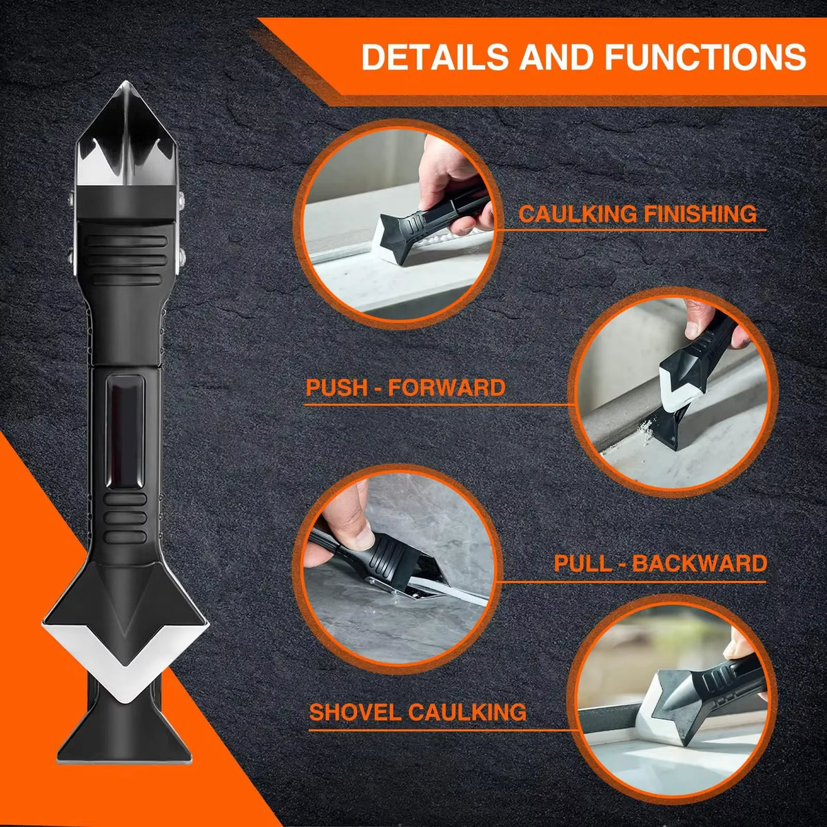 Caulk Remover Scraper Set - 5/9 Piece Sealant Finishing Tool Kit – image 4