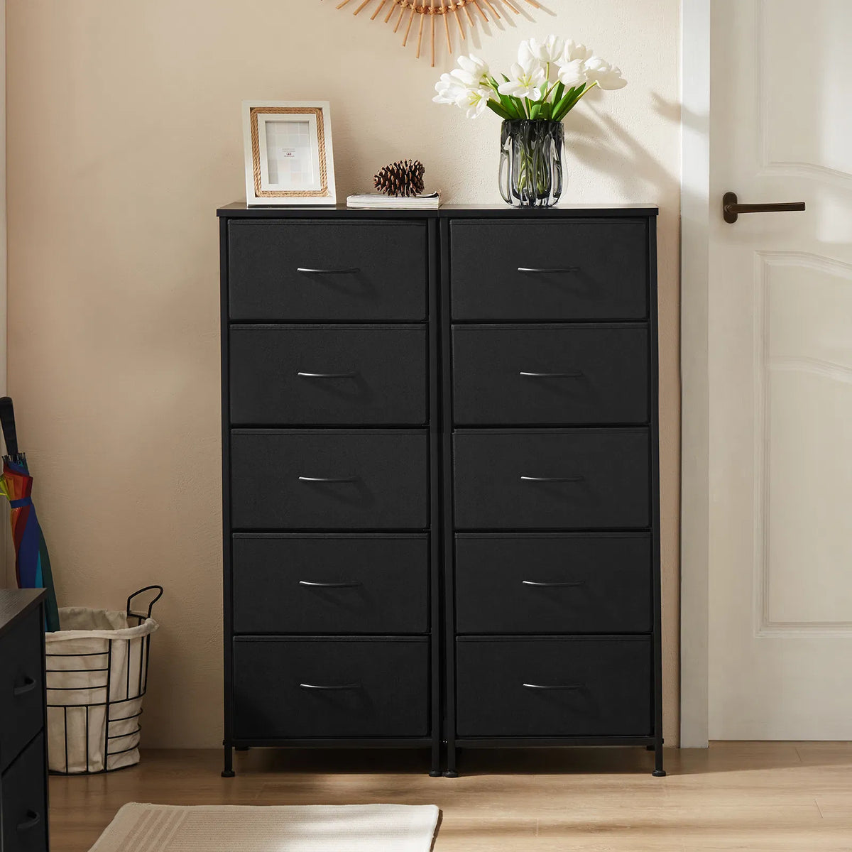Fabric Dresser 5-Drawer 48 Inch, Bedroom Closet Storage Tower – image 3