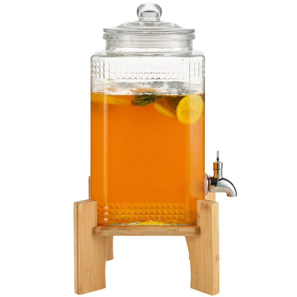 Set of 2 Glass 1.5 Gallon Punch Jars with Stand and Steel Taps – image 11