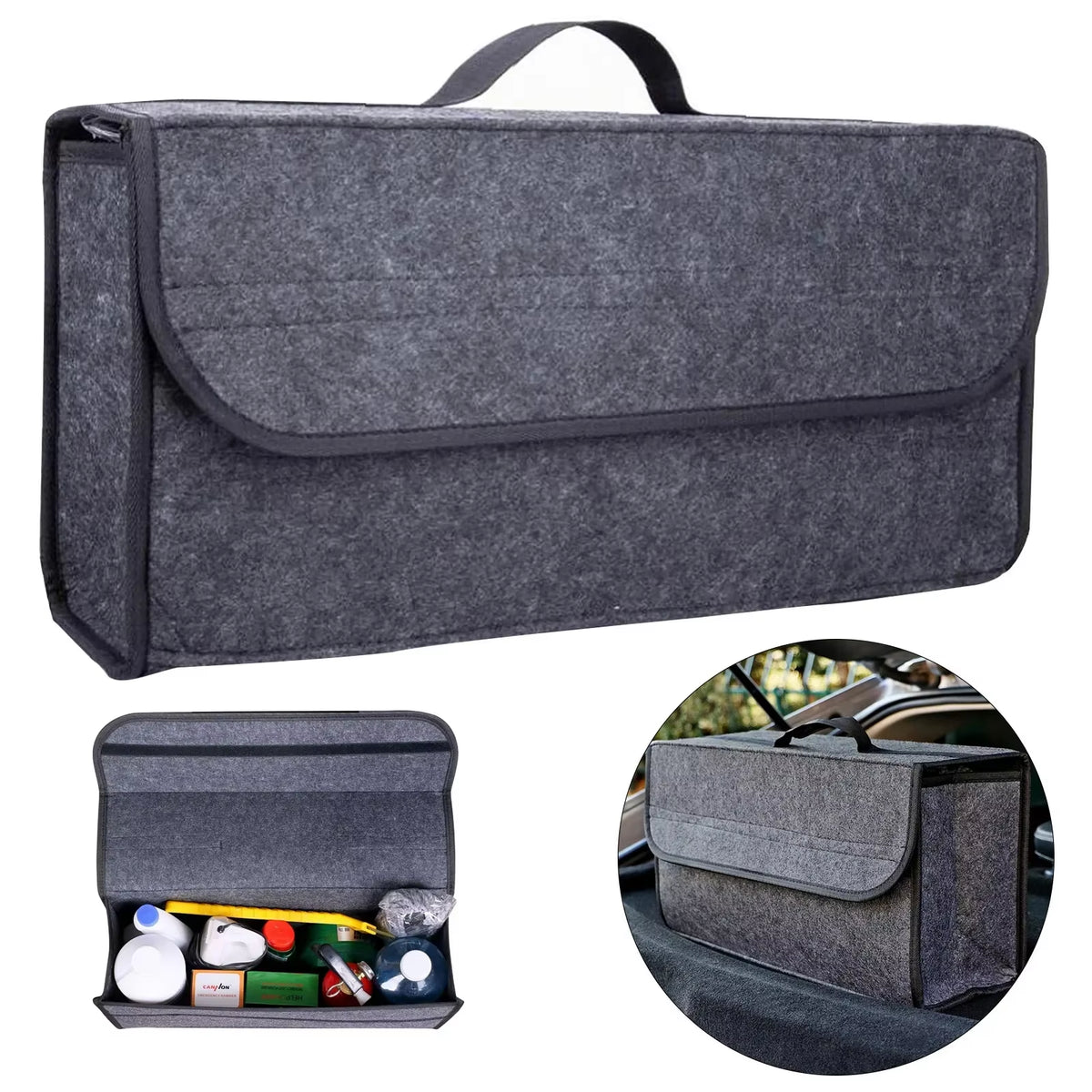 Felt Car Trunk Organizer with Anti-Slip Compartments – image 5