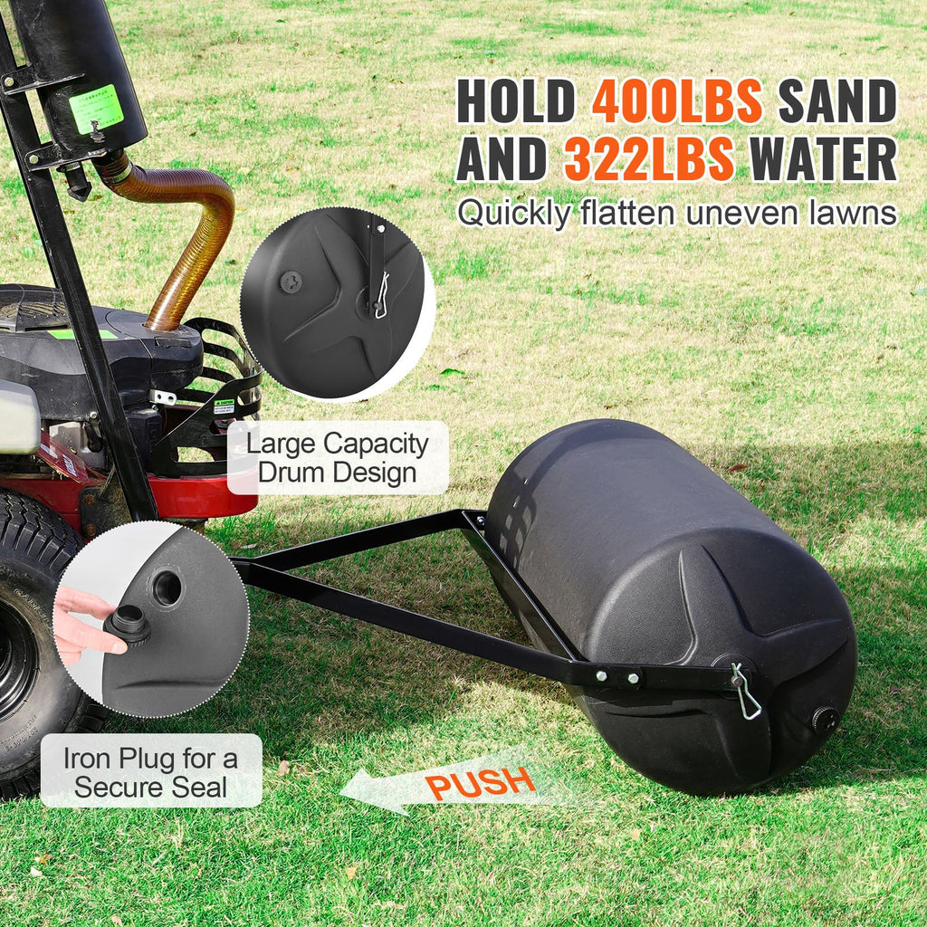 Tow Behind Lawn Roller 400 lb, Sand or Water Filled Yard Roller – image 2