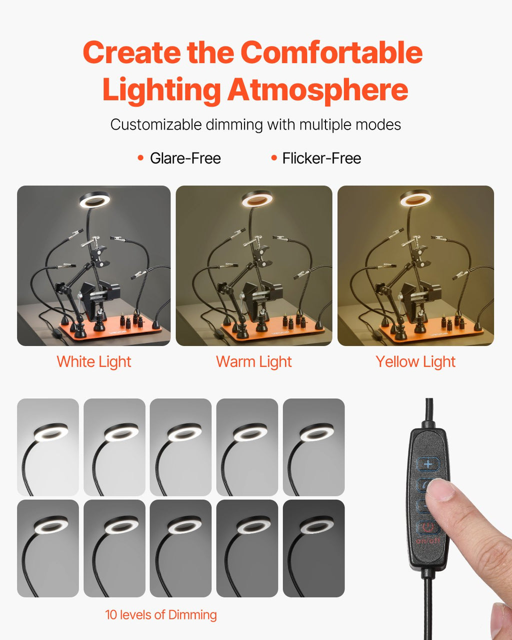 Magnetic Helping Hands Soldering Station with Magnifier Lamp – image 9