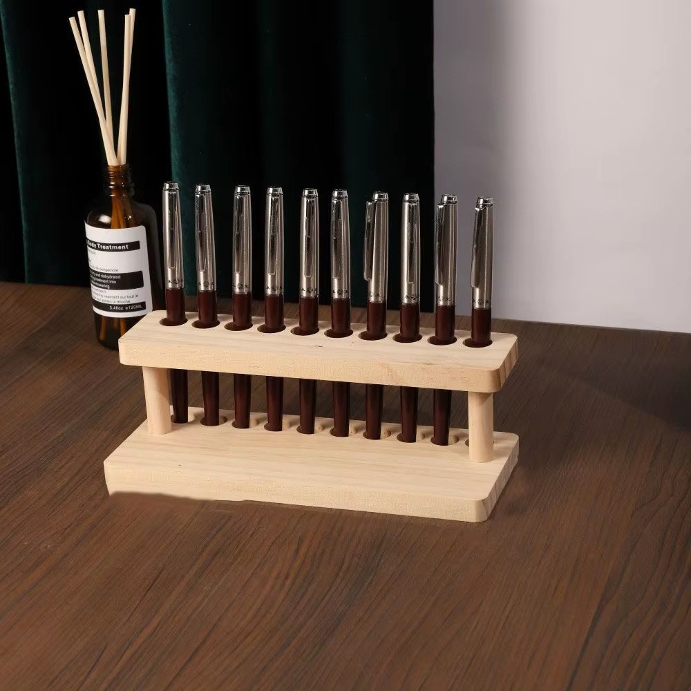 Wooden Pen Holder, Desk Organizer with Phone Slot – image 9