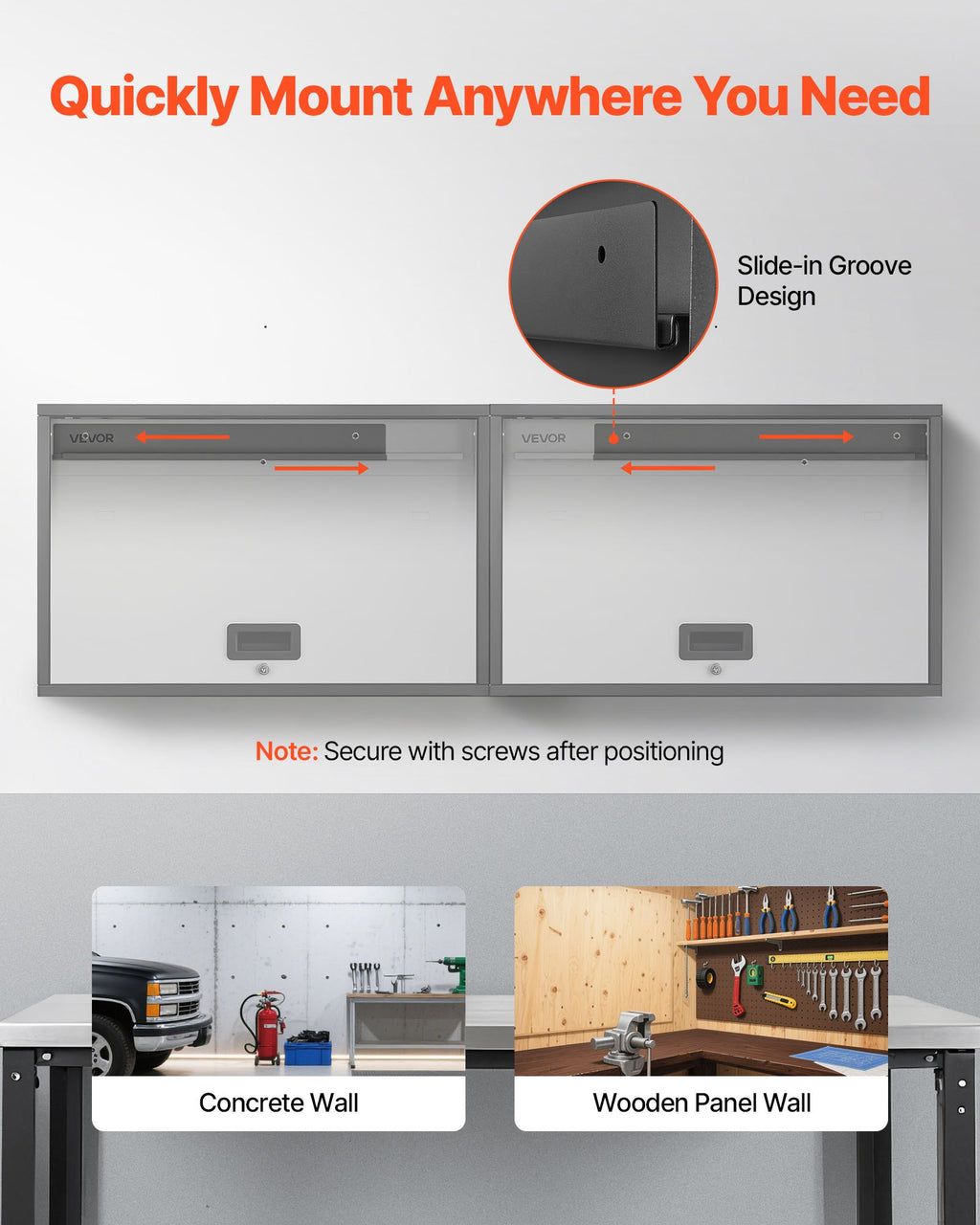 Metal Wall Cabinet with Flip-Up Door, 27.6 x 12 x 19.7 in – image 3