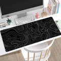 Large Topographic Desk Mat 31.5x11.8 in - Non-Slip Keyboard Mouse Pad