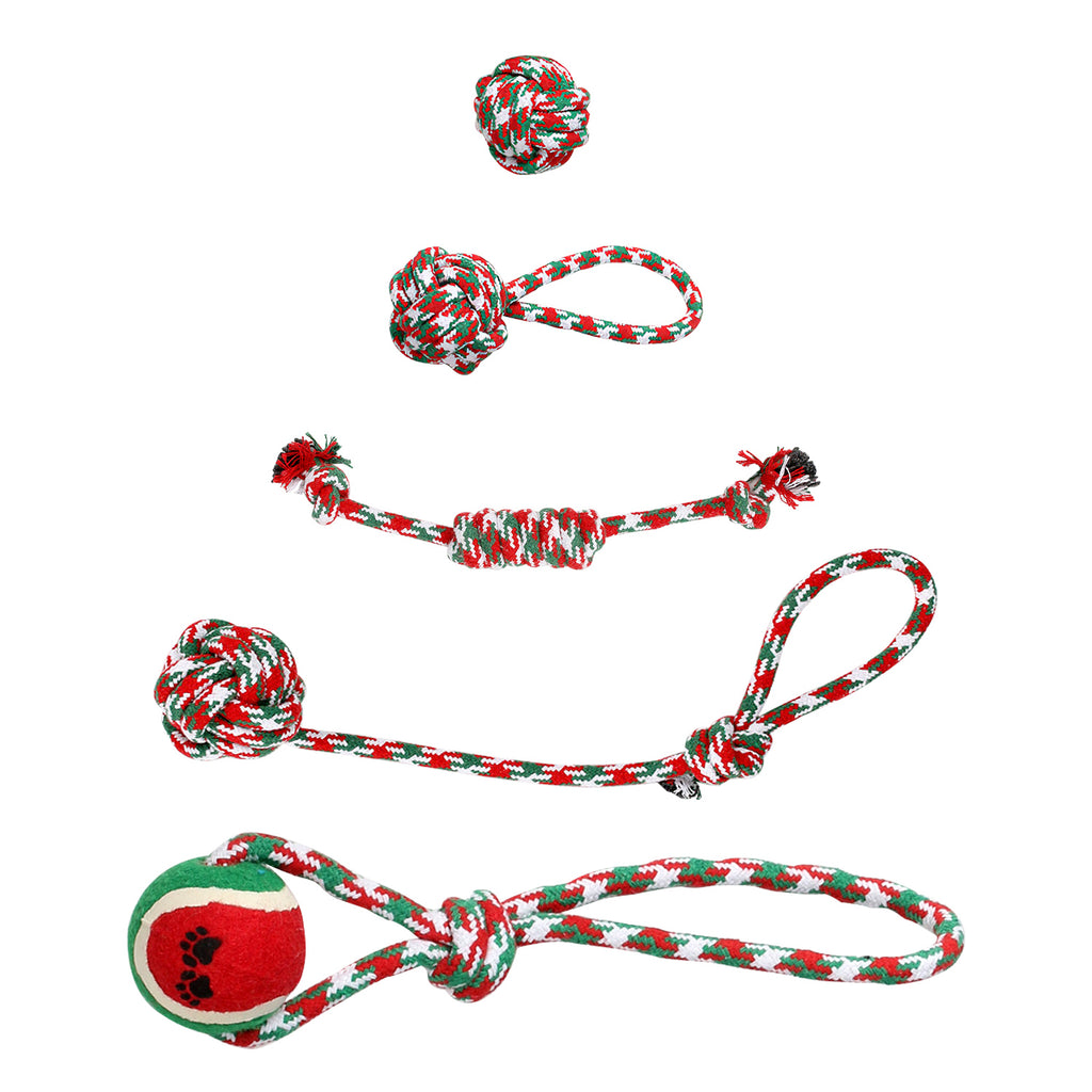 Christmas Dog Rope Toys 5 Pack Chew Toy Set for Puppies – image 11