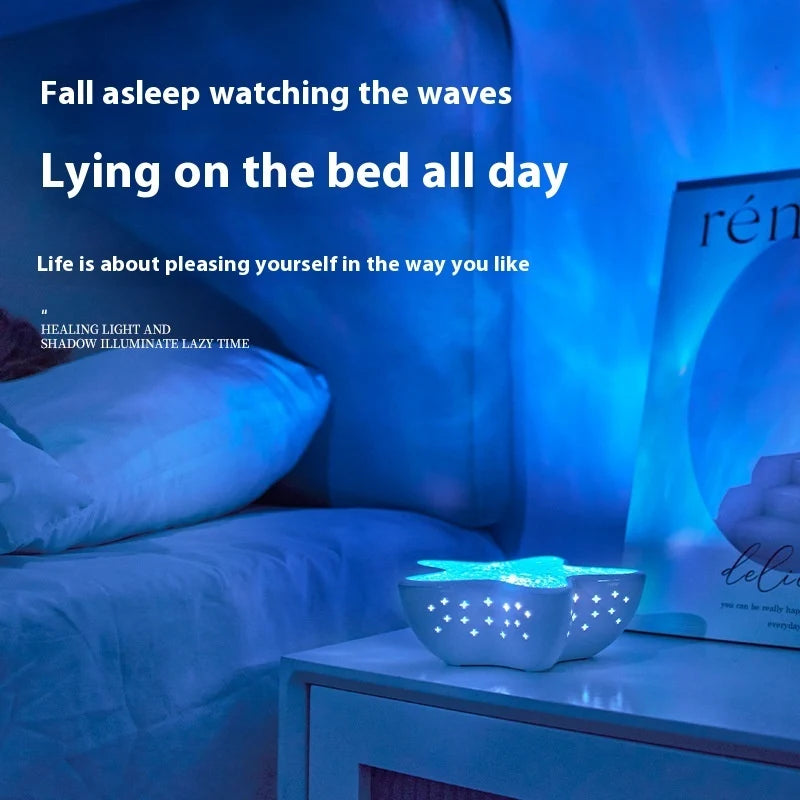 Starfish Projection Lamp, Ocean Water Ripple Night Light