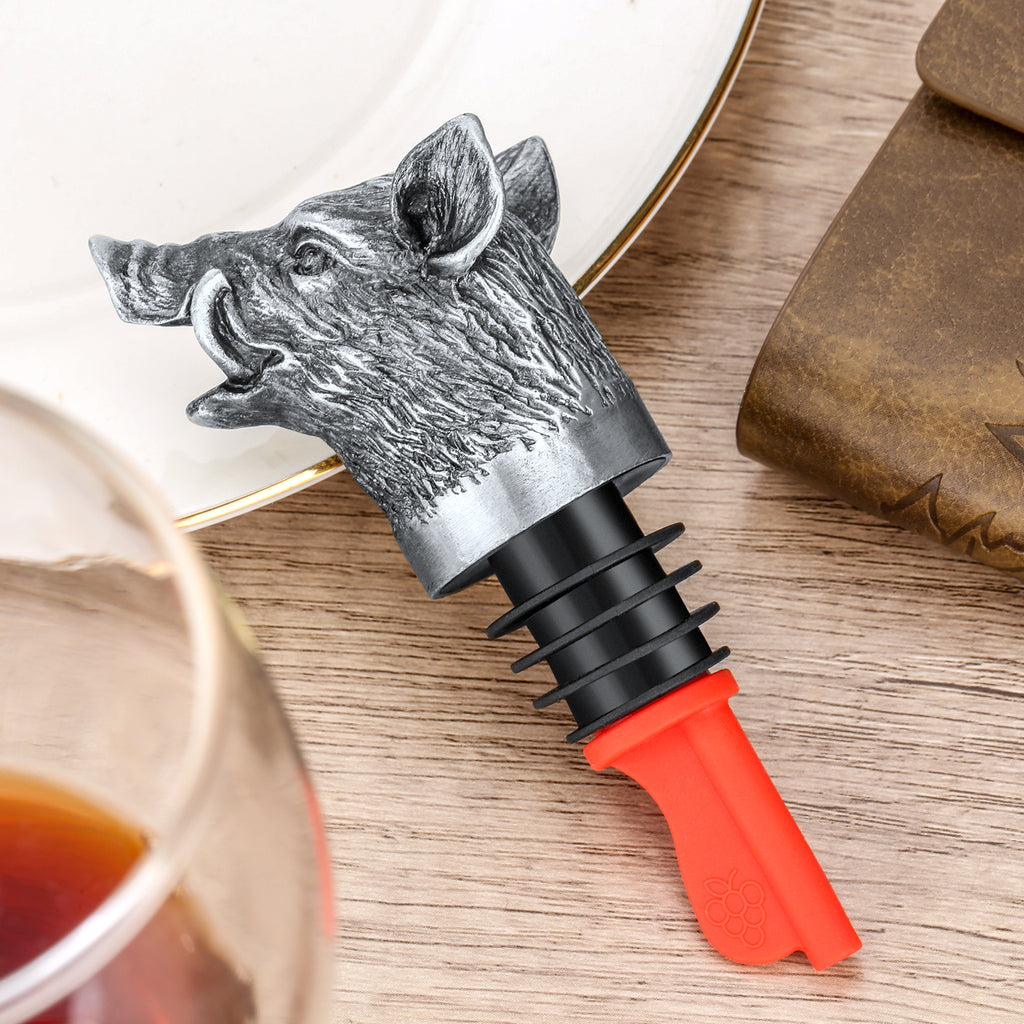 Boar Head Wine Pourer – Bottle Spout & Stopper – image 6