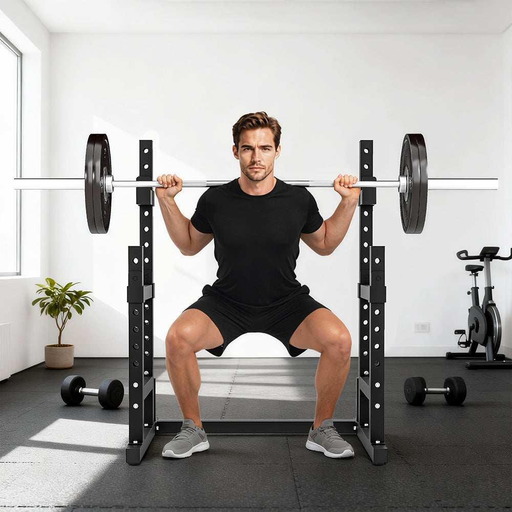 Adjustable Squat Rack with Dual Barbell Holders and Plate Storage – image 1