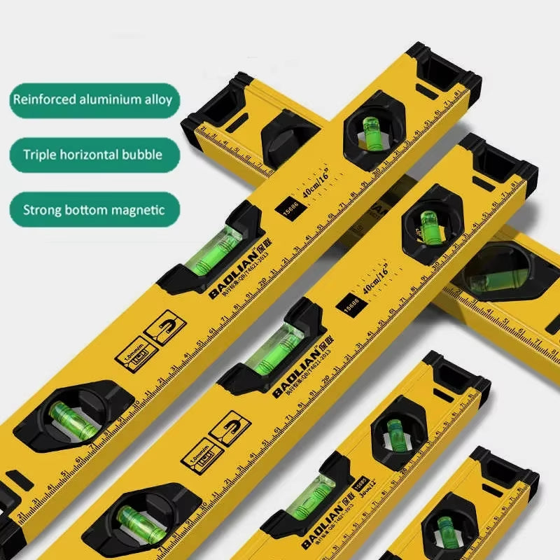 Magnetic Spirit Level, Aluminum 3-Vial Level 30/40/50 cm – image 7