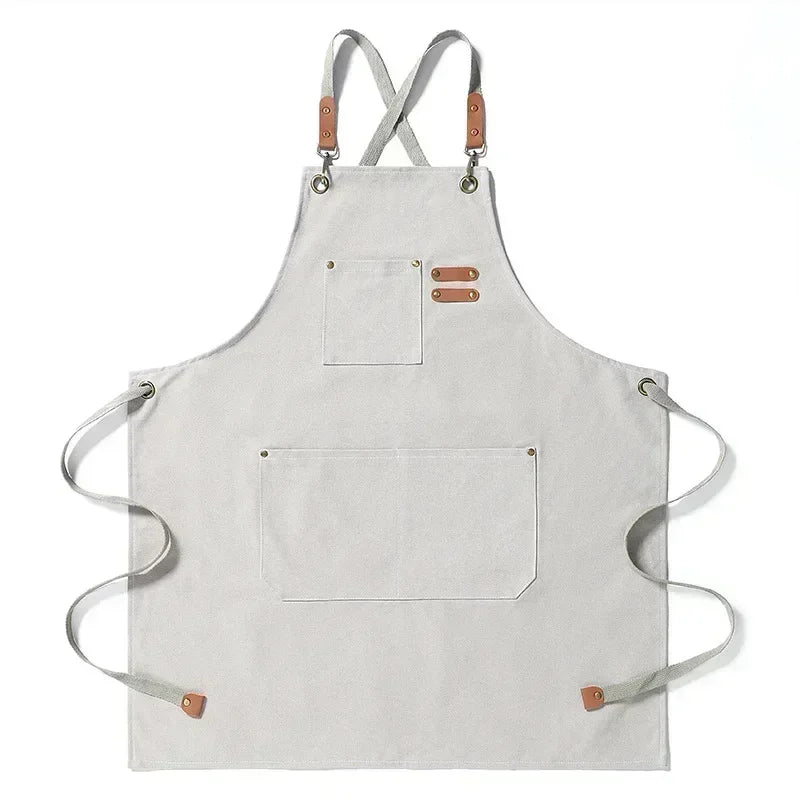 Canvas Work Apron – Cotton Shop and Grill Apron, Unisex