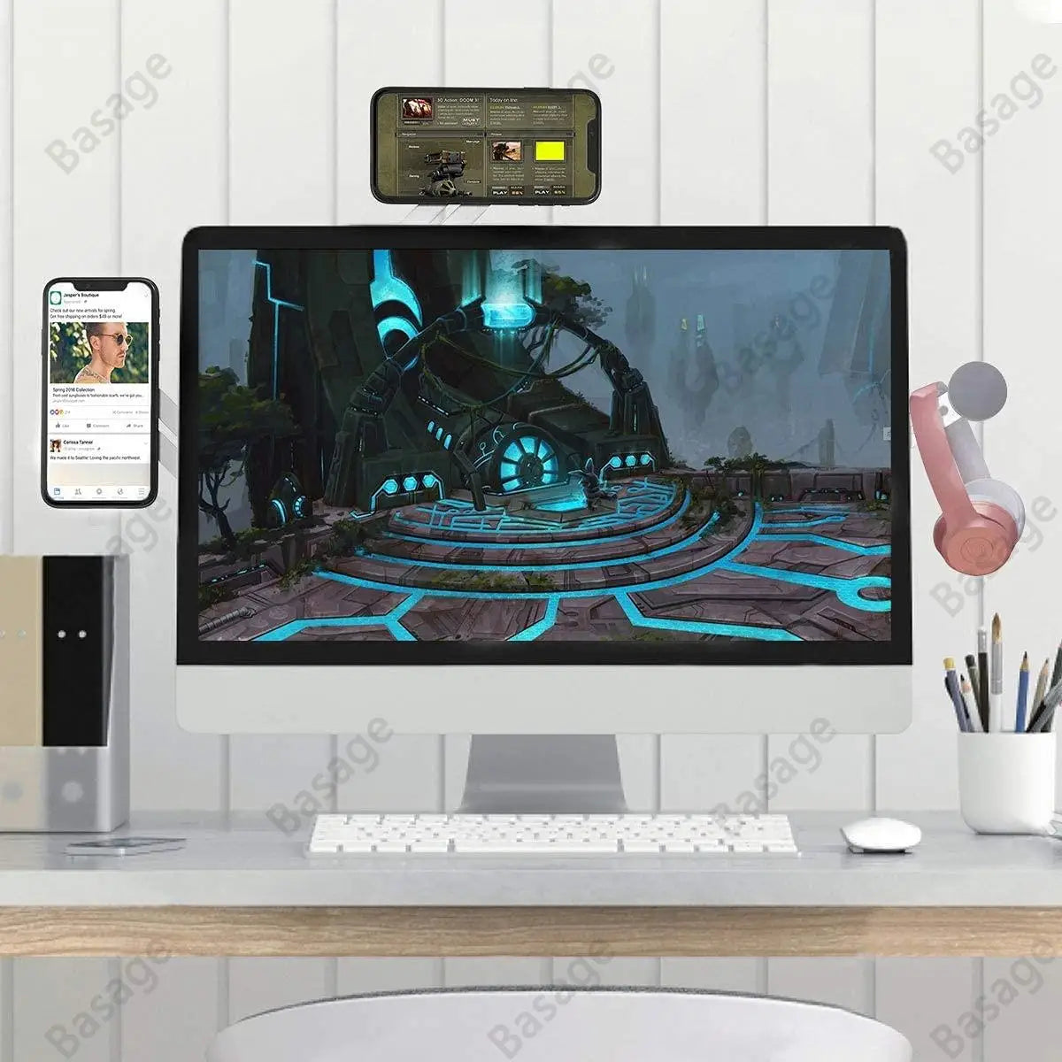 Magnetic Monitor Phone Mount - Foldable Side Phone Holder – image 7