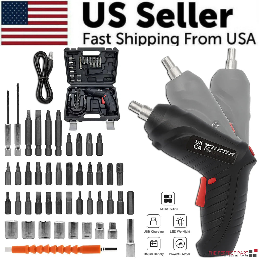 Cordless Electric Screwdriver 3.6V USB Rechargeable with LED