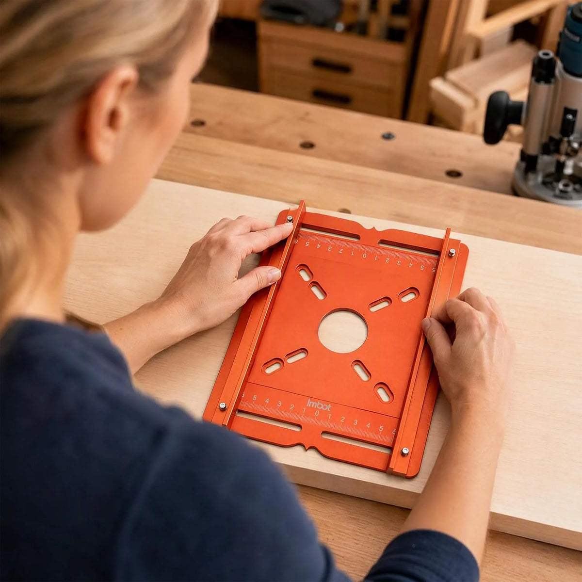 Router Slotting Guide, Aluminum Router Jig for Straight Grooves – image 2