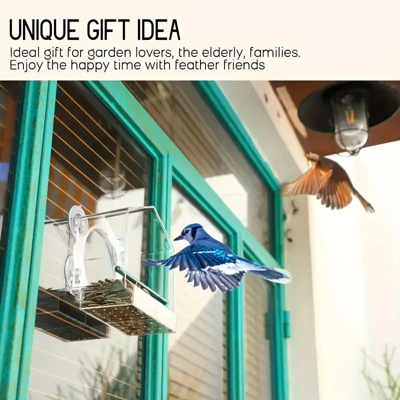 Window Bird Feeder - Clear Acrylic with Strong Suction Cups – image 6