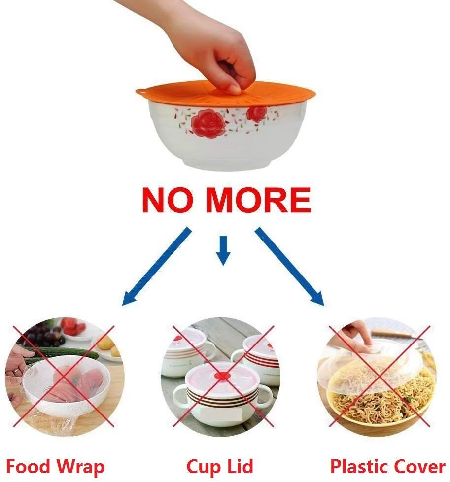 Silicone Stretch Lids - 5 Pack Reusable Bowl & Microwave Covers – image 6