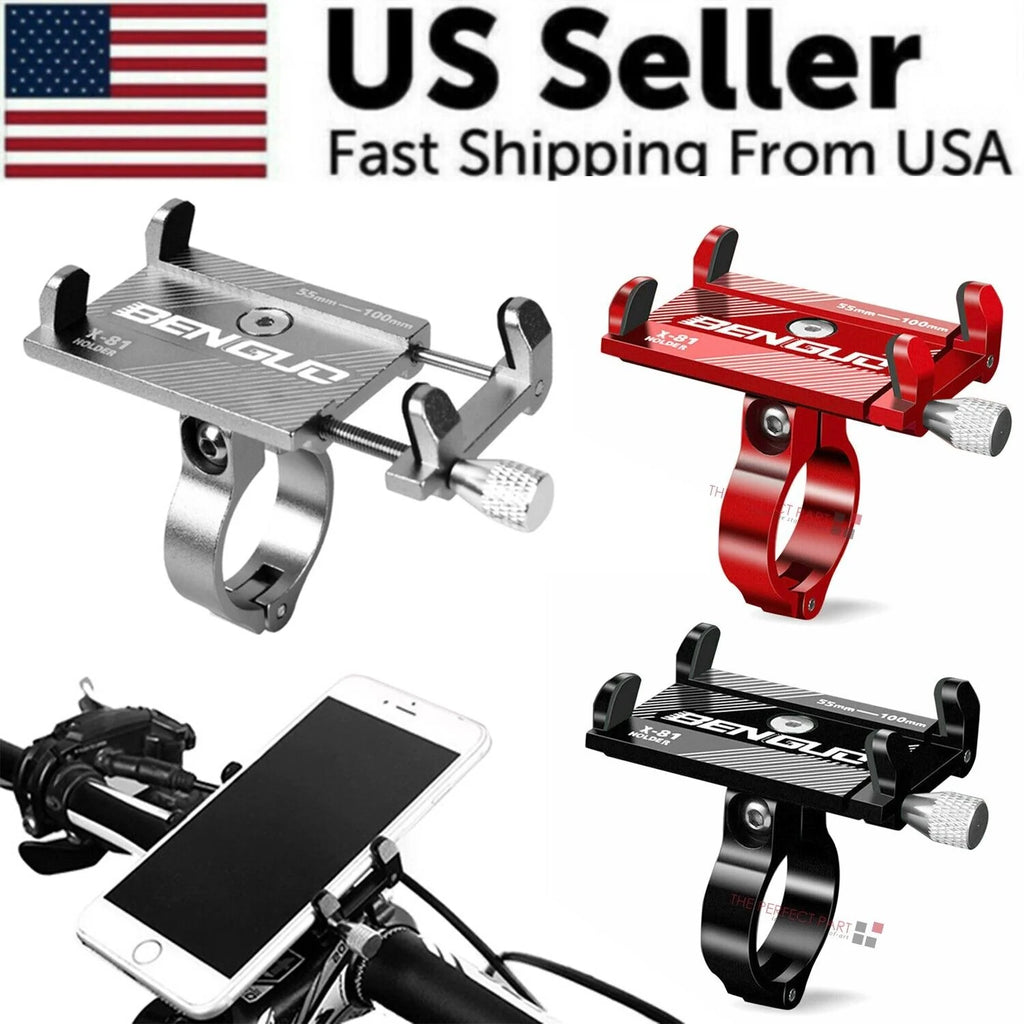 Bike Phone Mount, Aluminum Handlebar Holder for 3.5–6.8 in Phones