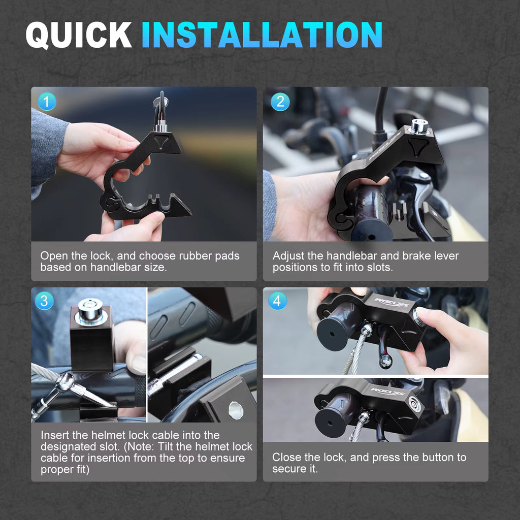 Motorcycle Handlebar Grip Lock, Anti-Theft Brake Lever Lock – image 5