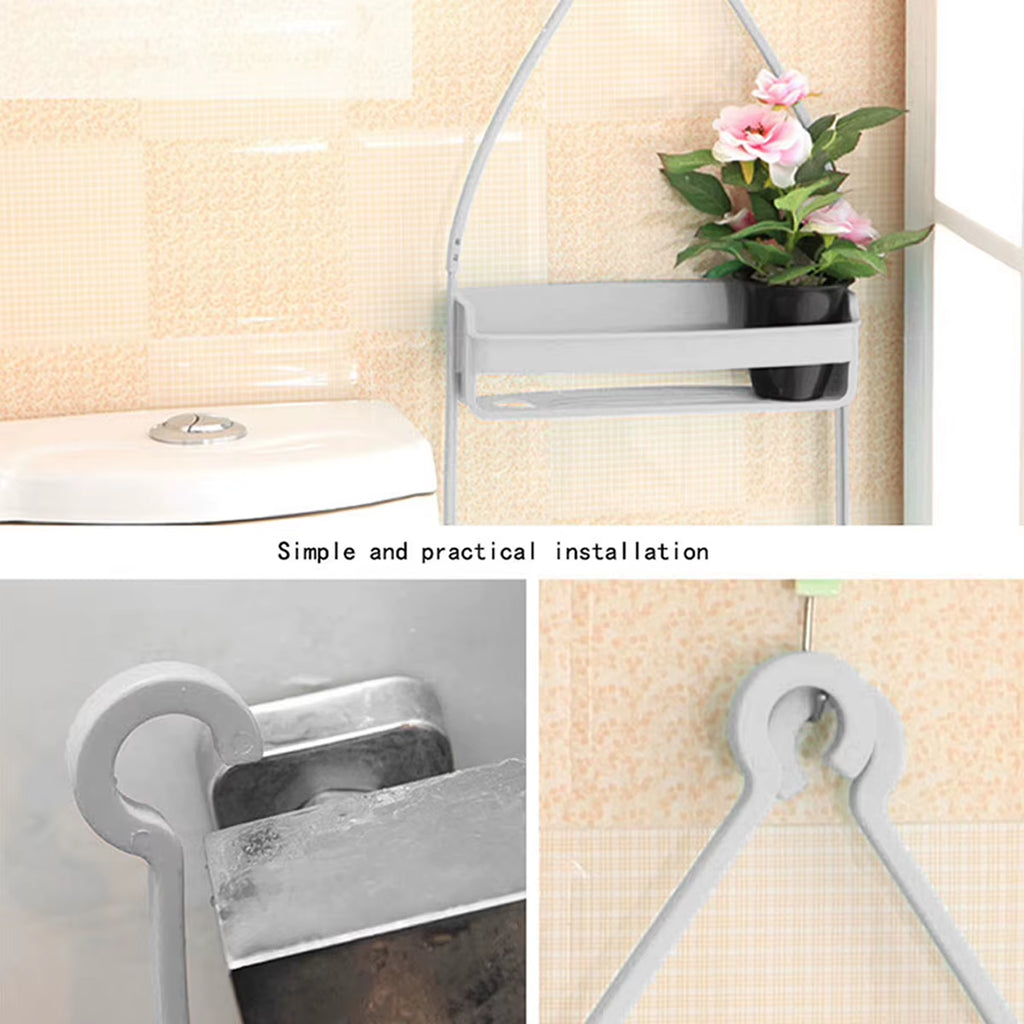 Hanging Shower Shelf – Double-Tier No-Drill Bath Caddy – image 3