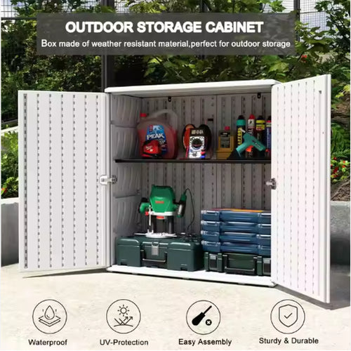 10 Cubic Feet Modern Simple Plastic Outdoor Patio School Living Room Storage Cabinet with 1 Panel