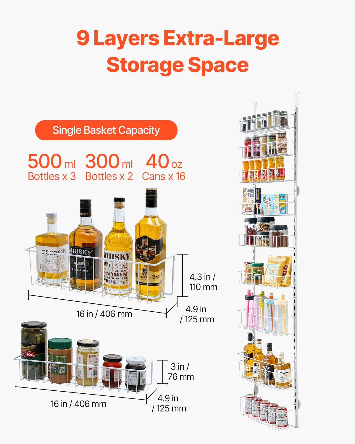 Over the Door Pantry Organizer - 9 Tier Hanging Rack – image 4