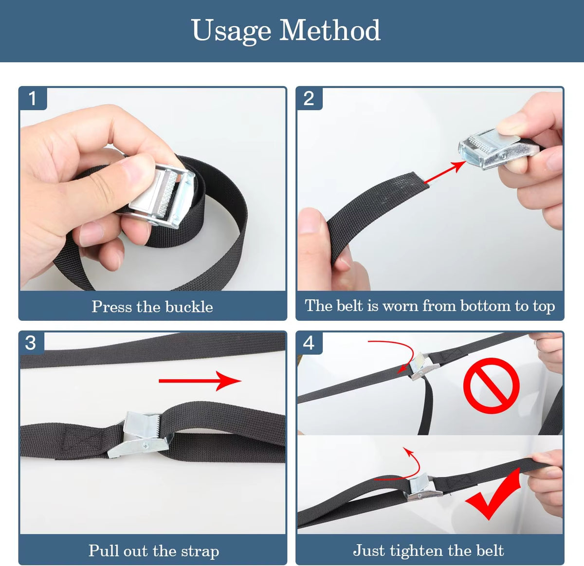 Lashing Straps 10 Pcs Reusable Cam Buckle Tie-Down Straps – image 7