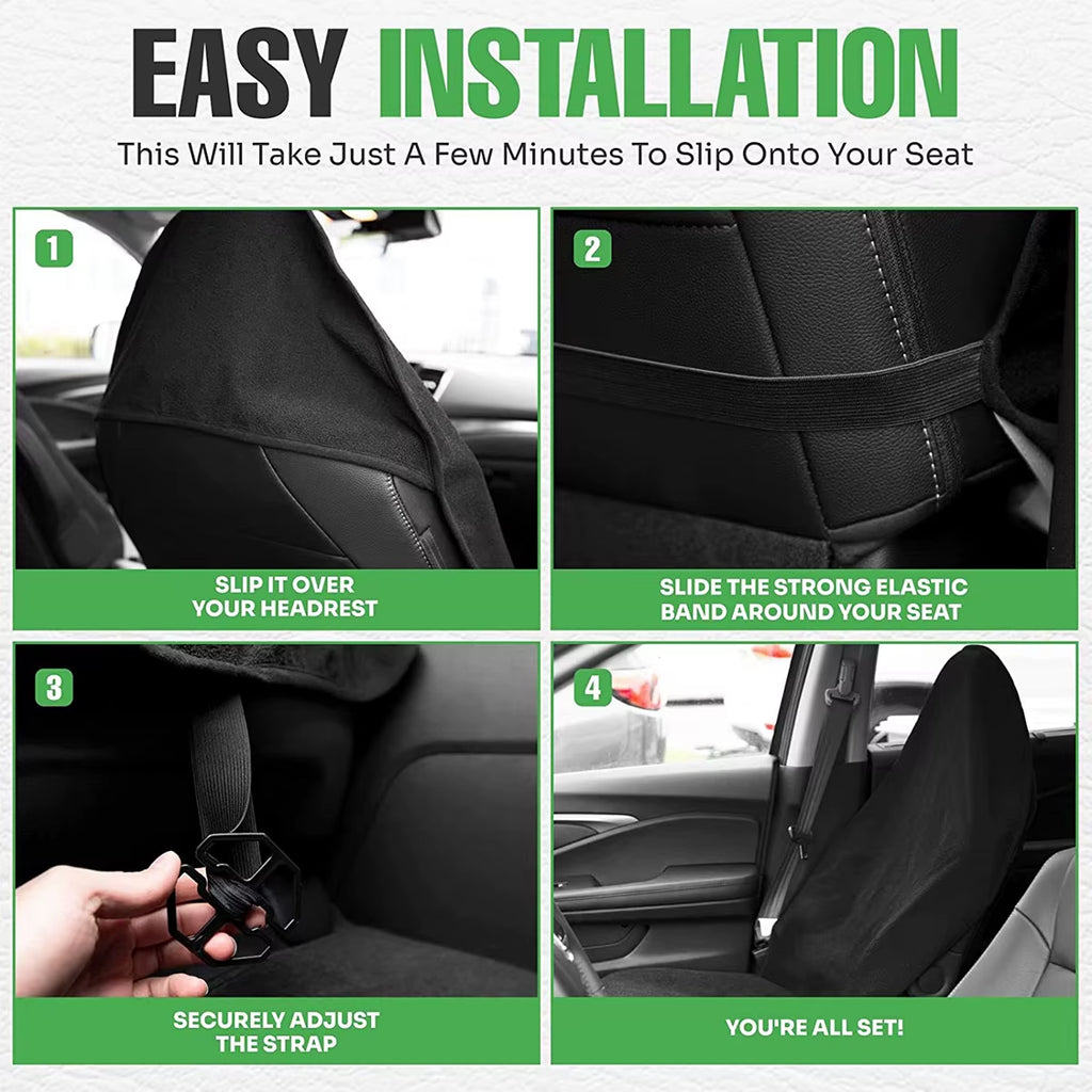 Universal Car Seat Towel Cover - Waterproof Non-Slip Front & Rear Seat Protector