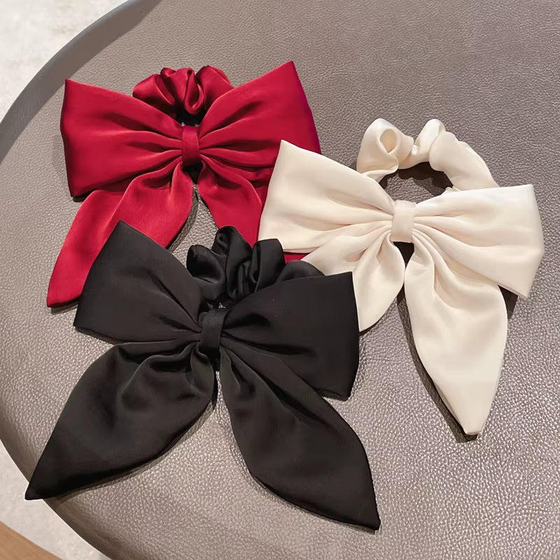 Satin Bow Hair Ties, Large Elastic Ponytail Holders – image 2