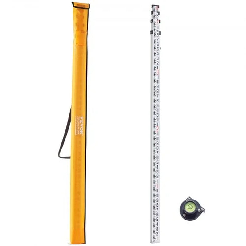 Grade Rod 14 ft Aluminum Telescopic Leveling Rod, Feet/8ths with Bag
