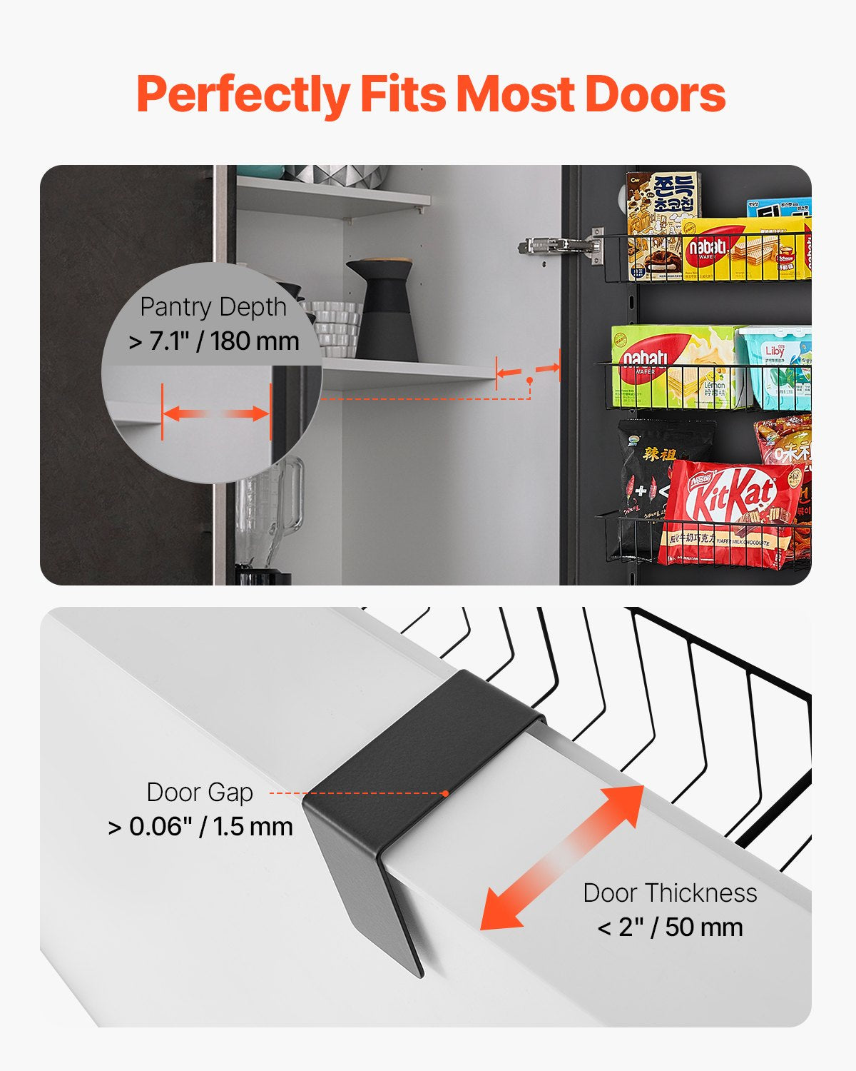 Over the Door Pantry Organizer, 8-Tier Adjustable Hanging Rack – image 3
