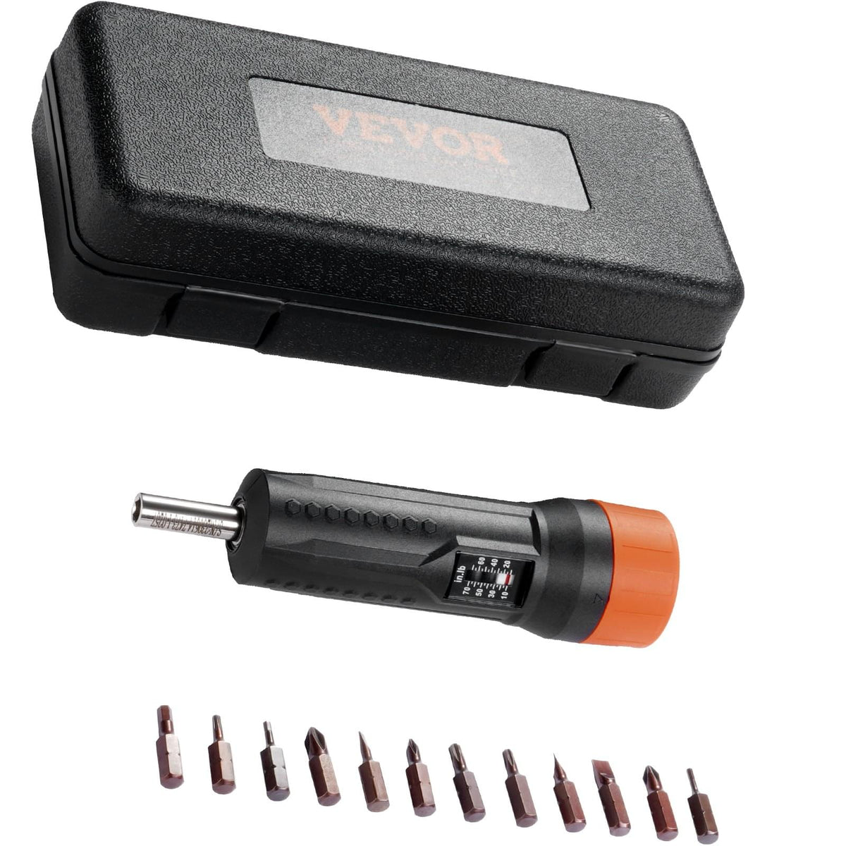 Torque Screwdriver Set 10-70 In-lbs with 12 Bits and Case – image 2