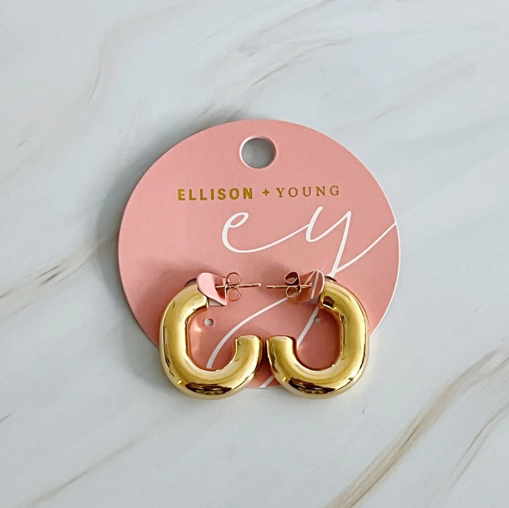 Gold Oval Hoop Earrings - 18K Plated Stainless Steel, Tarnish Free – image 6