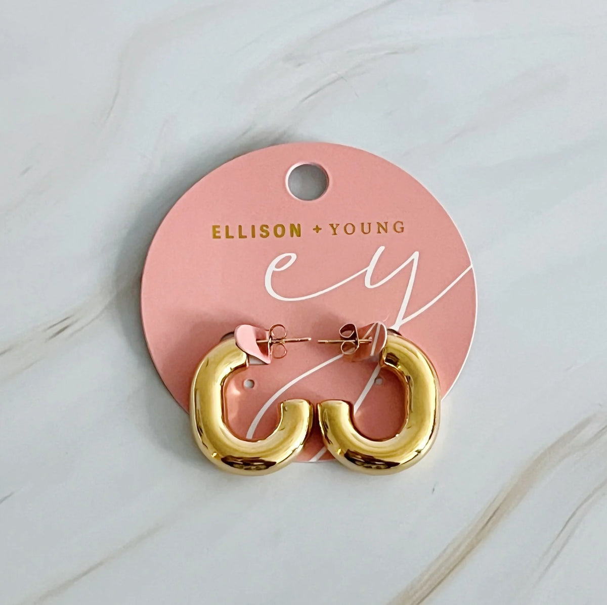 Gold Oval Hoop Earrings - 18K Plated Stainless Steel, Tarnish Free – image 6