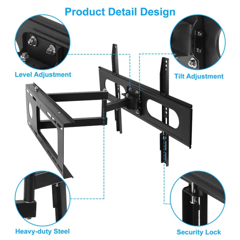 Full Motion TV Wall Mount for 37-70 Inch TVs, 99 lb Capacity – image 3