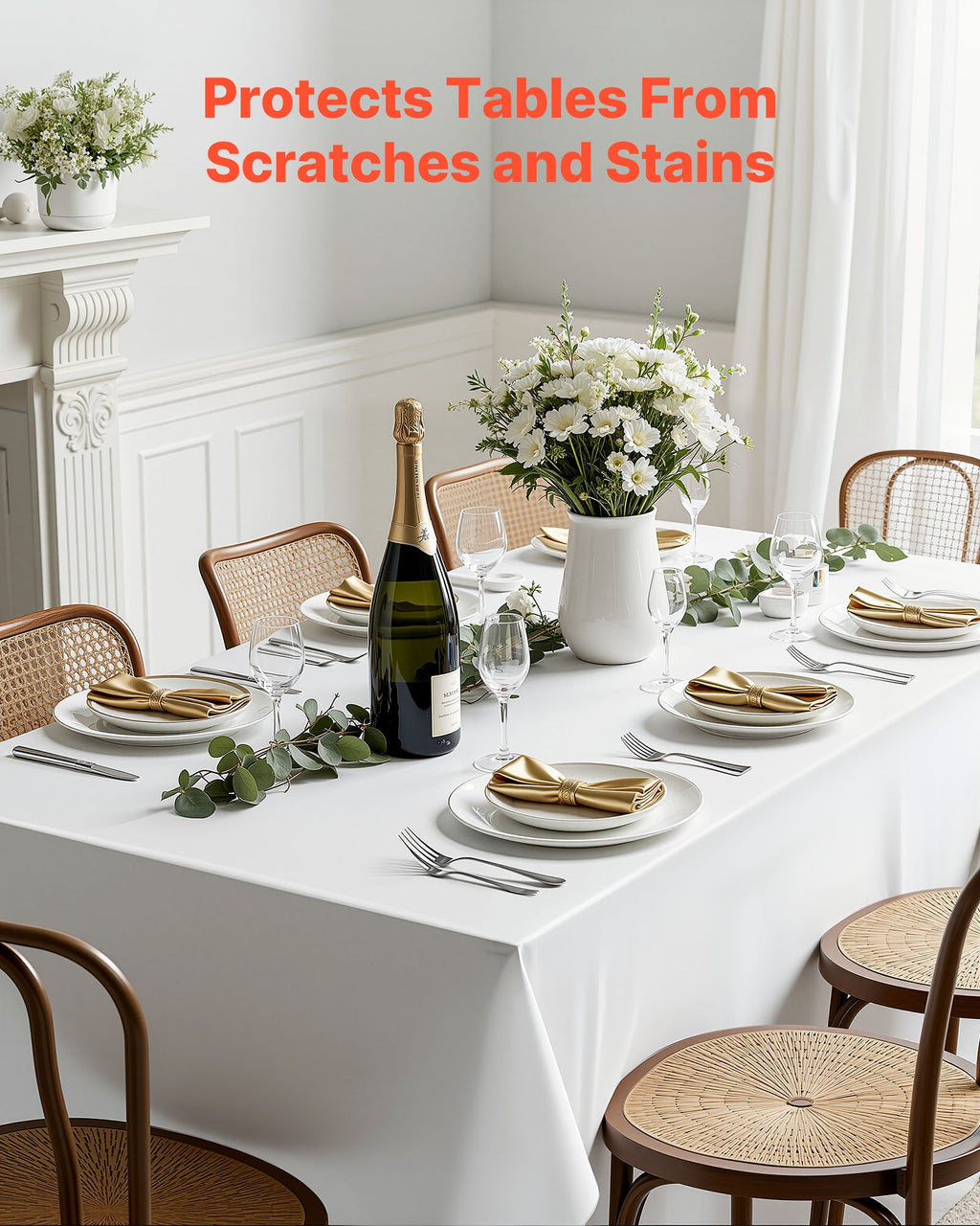 White Rectangle Tablecloths 10 Pack, 60 x 102 in – image 2