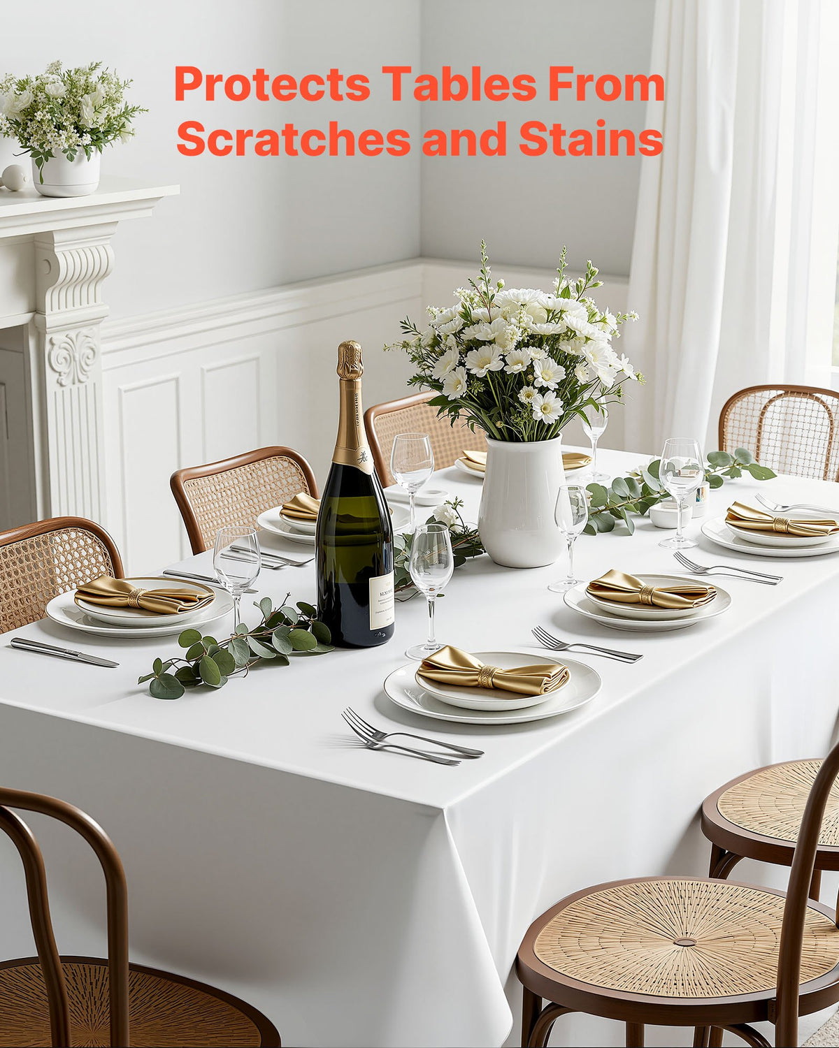 White Rectangle Tablecloths 10 Pack, 60 x 102 in – image 2