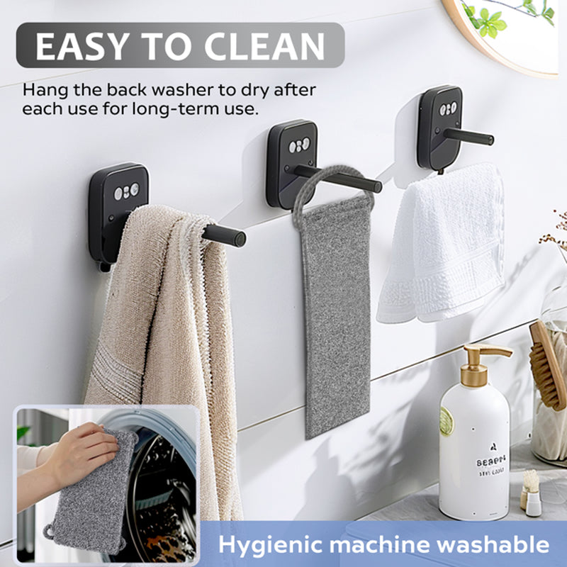Exfoliating Back Scrubber Towel Bamboo Fiber with Handles – image 3