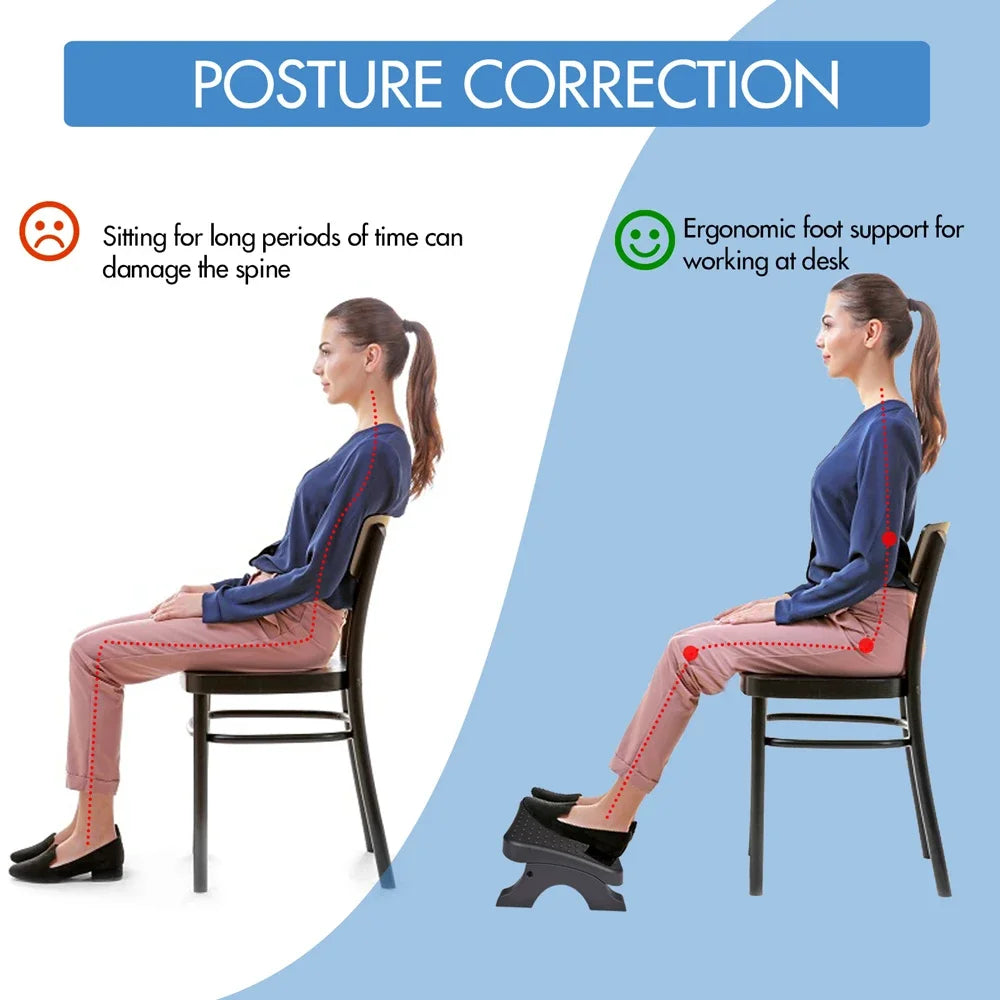 Under Desk Footrest with Massage Rollers, Adjustable Height – image 5