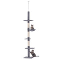 Floor to Ceiling Cat Tree, Adjustable 90.5-102 in 5-Tier Tower