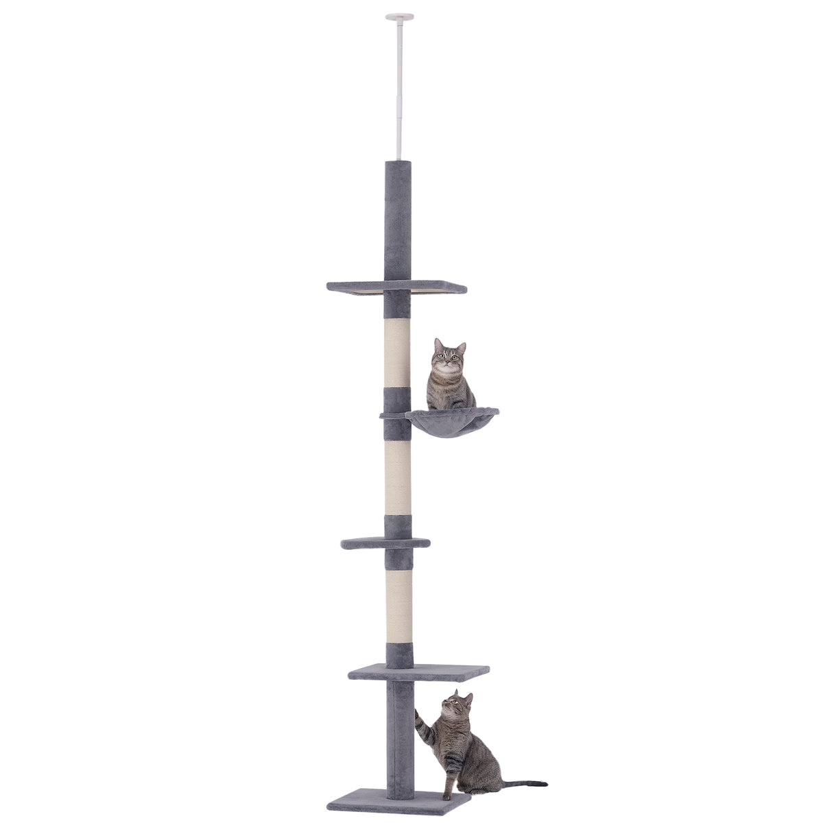Floor to Ceiling Cat Tree, Adjustable 90.5-102 in 5-Tier Tower