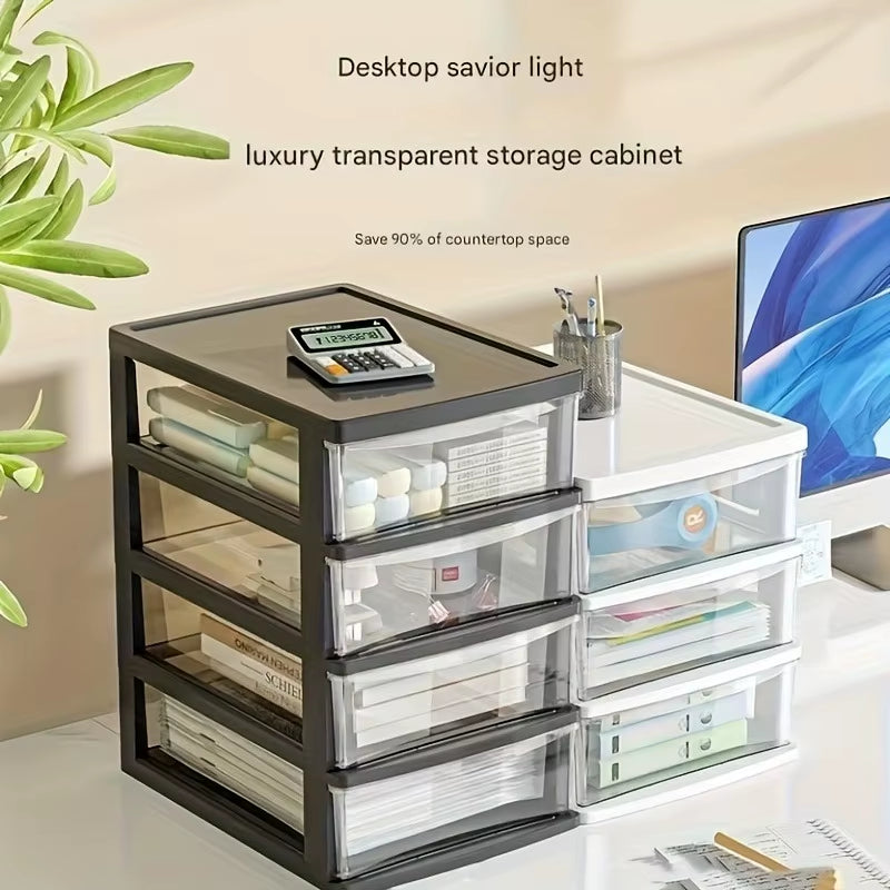 Clear Drawer Desk Organizer, Stackable 2-4 Tier – image 4