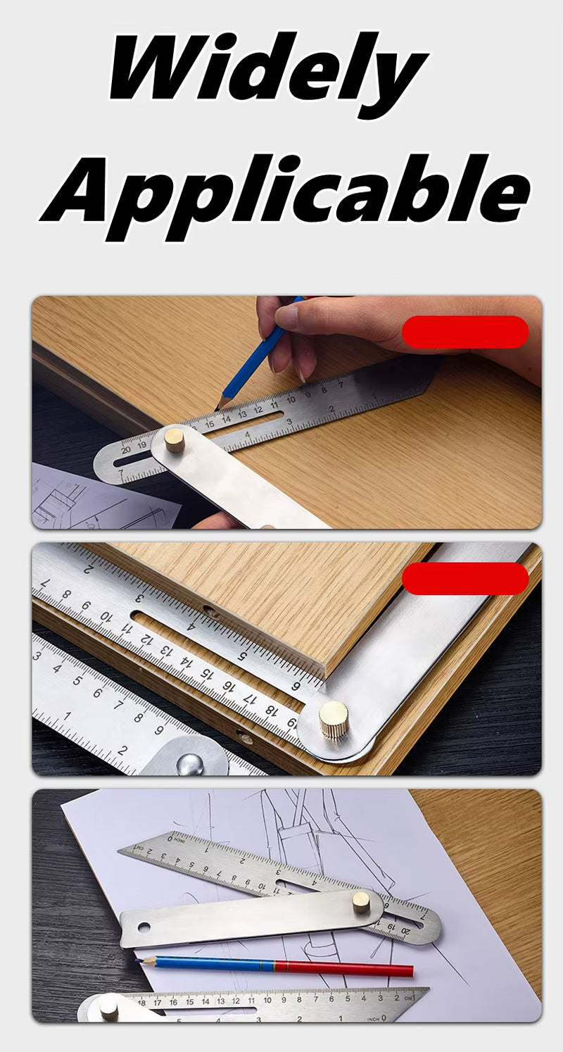 Stainless Steel Woodworking Marking Ruler - Carpentry Layout Gauge – image 6