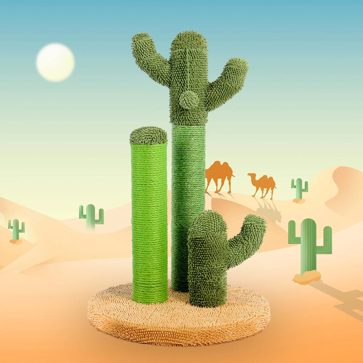 Cactus Cat Scratching Post – 3 Poles with Dangling Ball – image 10