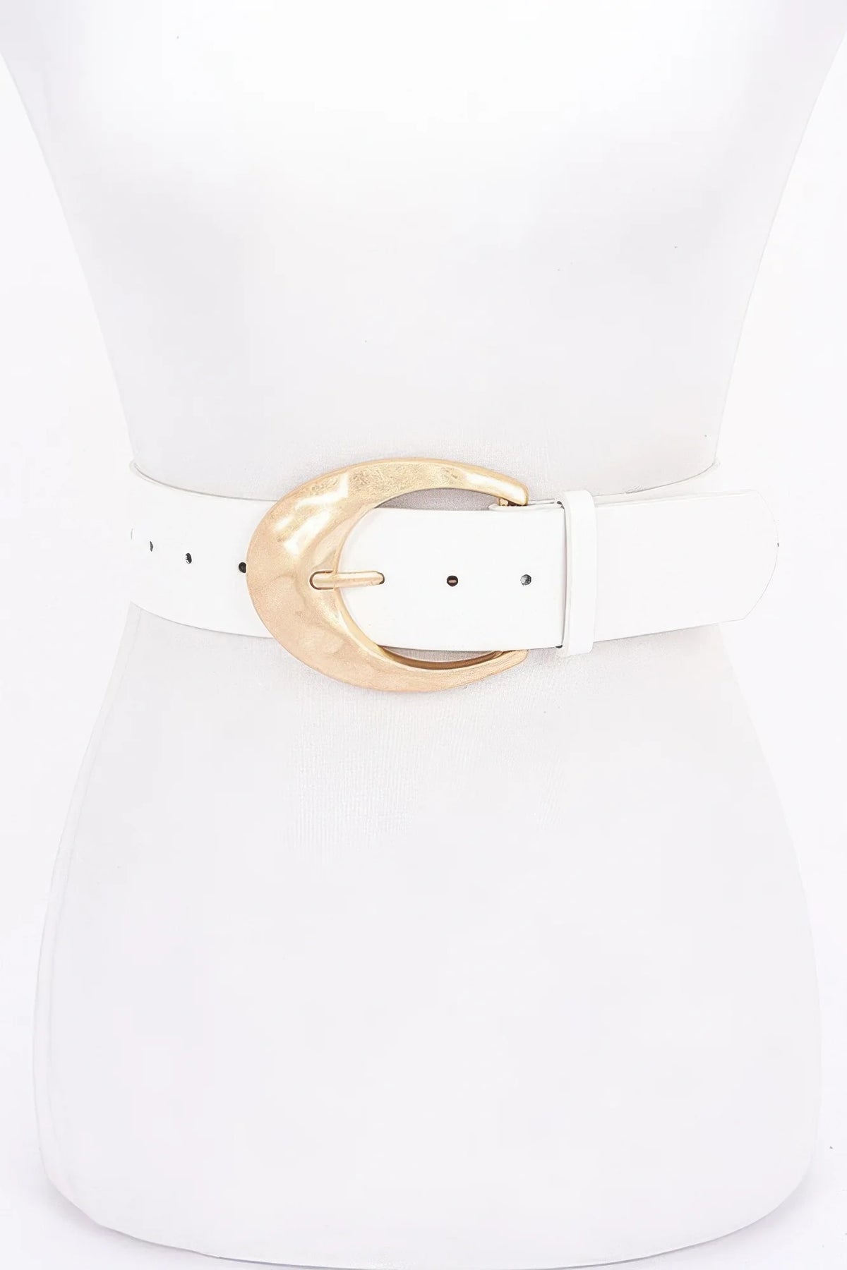 Wide Faux Leather Belt with Metal Buckle, 2 in x 39.5 in – image 8